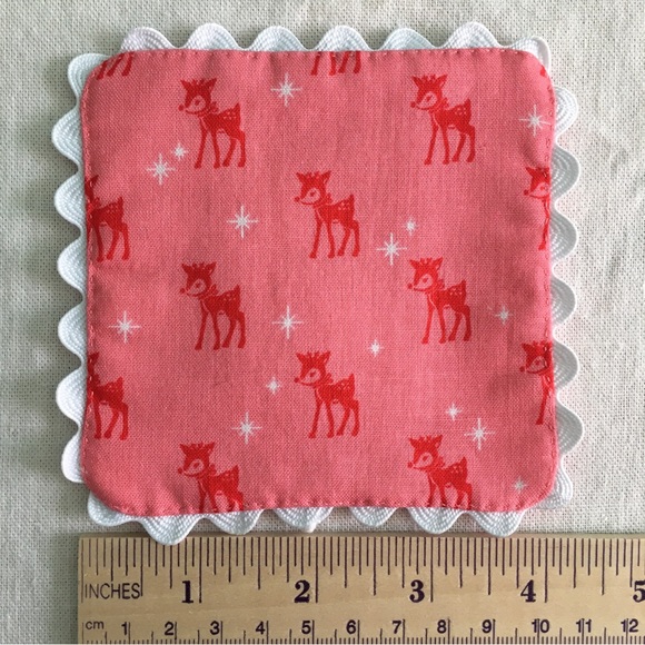 ✨Pink Mid-century Modern Reindeer Coasters, Hand Made Set of 2✨ - Picture 13 of 13